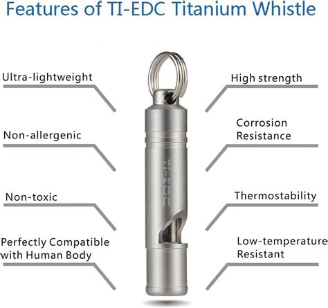 Silbato De Emergencia De Titanio Llavero Port Til Ruidoso Para