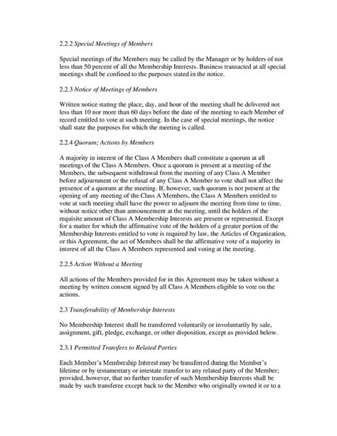 LLC operating agreement (Michigan) in Word and Pdf formats - page 5 of 22