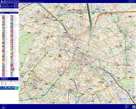 Paris Bus Route Maps With City Street Plan In Pdf Or Image Printable