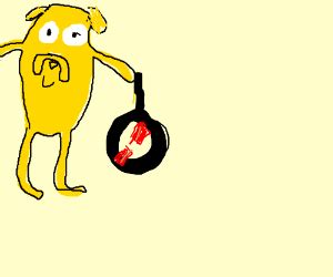 Jake the dog makes bacon pancakes - Drawception