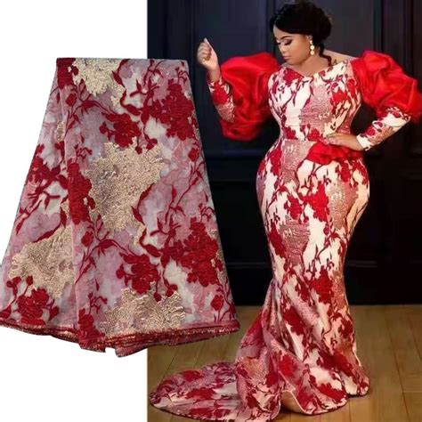 African Brocade Jacquard French Tulle Lace Fabic For Fashion Garments