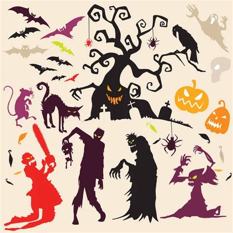 Halloween Silhouette Icons — Stock Vector © Julvil11 12274873