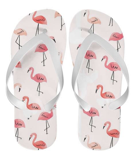 Flamingo Bird Print Pink Flip Flop Sandals Pink Flip Flops Designer