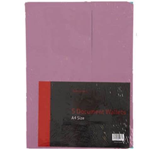 Stationery A4 Document Wallets 5 Pack | Home Bargains