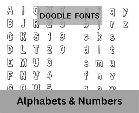 Doodle Font Svg Png Pdf Dxf Alphabet Etsy