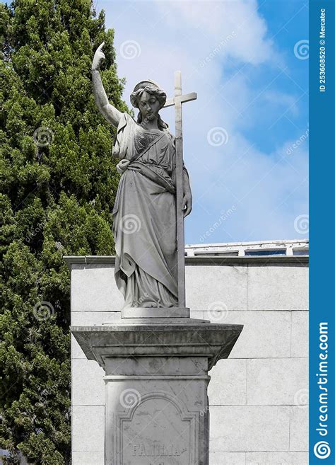 Resigned And Grieving Statue On The Grave Of A Dead Person As A Sign Of