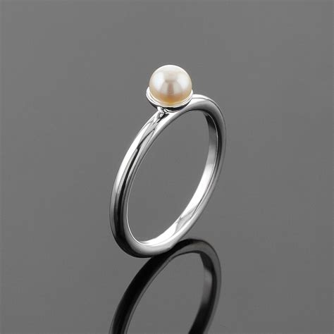 Polished Sterling Silver And Freshwater Pearl Ring Zea Design