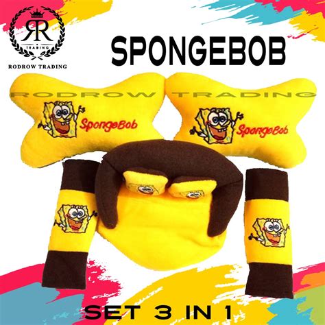 Jual Bantal Mobil Spongebob Set 3 In 1 Bantal Jok Mobil Set Spongebob