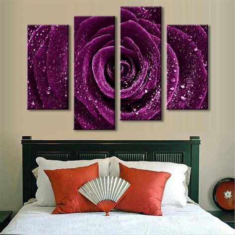 Collection Of Purple Flowers Canvas Wall Art