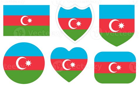 Azerbaijan Flag Design Shape Set Flag Of Azerbaijan Shape Set 25863283 Png