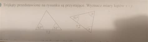 5 Trójkąty przedstawione na rysunku są przystające wyznacz miary kątów