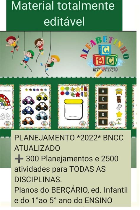 Planejamento totalmente editável atualizado conforme a bncc do