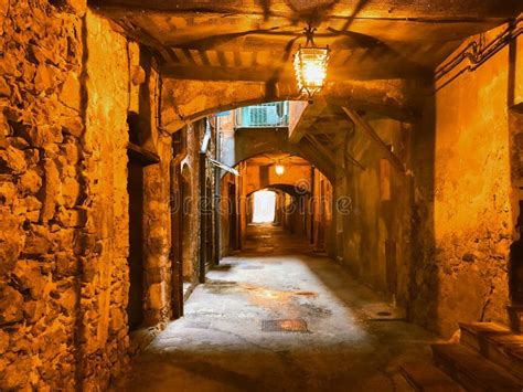 Street at Night Nice, France Stock Photo - Image of arch, famous: 146946948