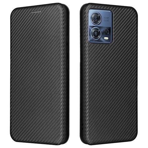 Skalo Motorola Edge Fusion G Carbon Fiber Lompakkokotelo Musta