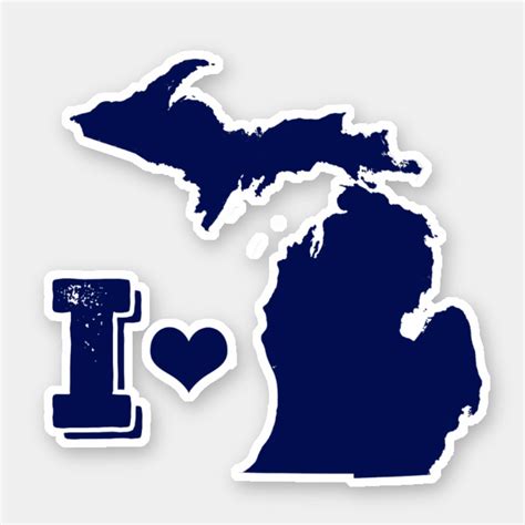 I Love Michigan Sticker Zazzle