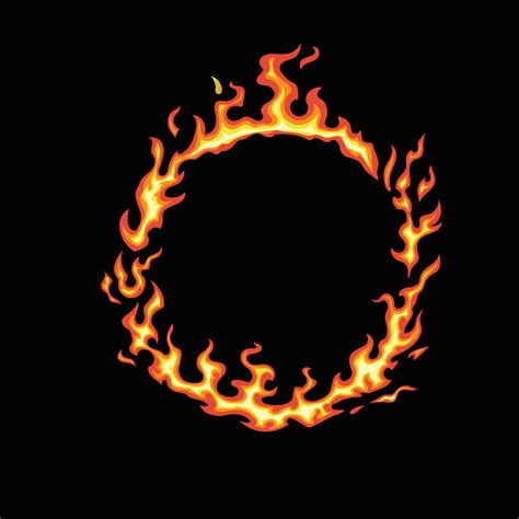 Ring Of Fire Isolated On Black Background 34602730 Vector Art At Vecteezy