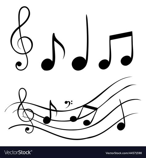 Set Of Music Note Doodle Royalty Free Vector Image