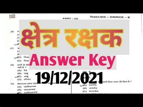 कषतर रकषक भरत परकष क सलवड पपर 2021 Kshetra rakshak answer