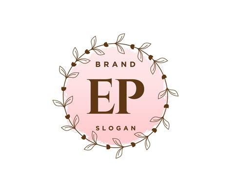 Initial Ep Feminine Logo Usable For Nature Salon Spa Cosmetic And