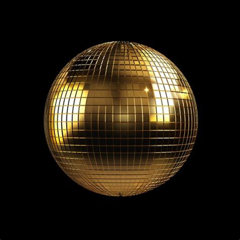 Premium AI Image Glamour In Motion Shiny Gold Disco Ball On A Black