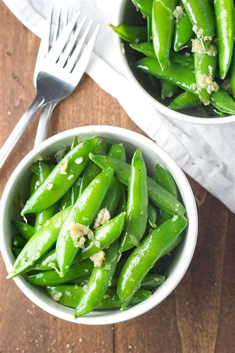 Healthy Easy Sugar Snap Peas Lightly Sautéed In Olive Oil Mince Garlic Salt And Pepper A