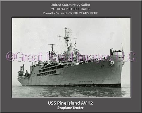 USS Pine Island AV 12 Personalized Navy Ship Photo ⋆ Personalized US ...