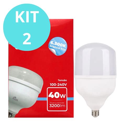 Kit 2 Lampada LED 40w Luz Forte Alta Potência Branca Fria 6500k Bivolt