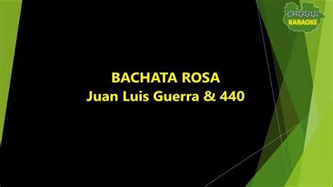 Juan Luis Guerra Bachata Rosa Karaoke Pista YouTube