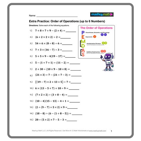 Free Order Of Operations Worksheet Library—with Answers — Mashup Math