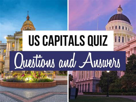 60+ US Capitals Quiz Questions and Answers - Quiz Trivia Games