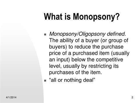 Ppt Monopsony Powerpoint Presentation Free Download Id 540675