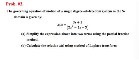 Solved The Governing Equation Of Motion Of A Single