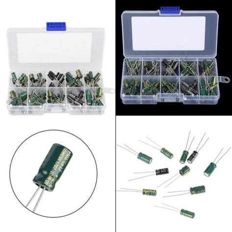 Kit Assorti De Condensateurs Électrolytiques 100 Pièces 10 V 63 V 10