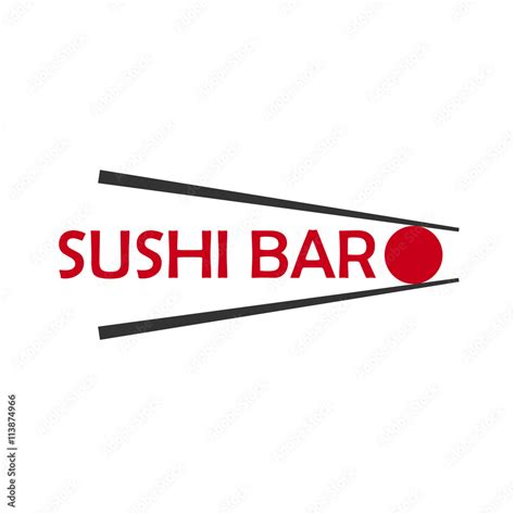 Sushi Bar Logo Template Design With Chopstick Bar Restaurant Vector