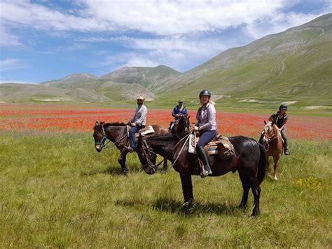 Venerd Luglio A Cavallo Alle Pendici Del Monte Vettore Percorrendo