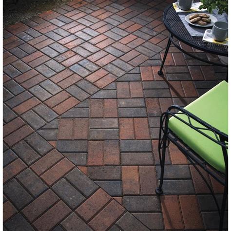 Holland Tan/Charcoal Concrete Paver (Common: 4-in x 8-in; Actual: 3.8 ...