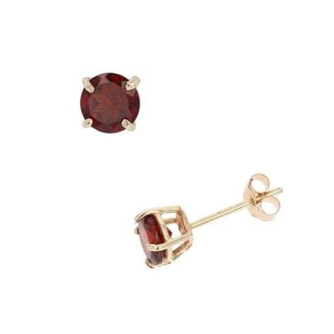 Ct Yellow Gold Garnet Stud Earrings Rams Ramsdens Jewellery