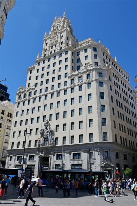 Historic Buildings Calle Gran Vía Madrid Spain Editorial Photography