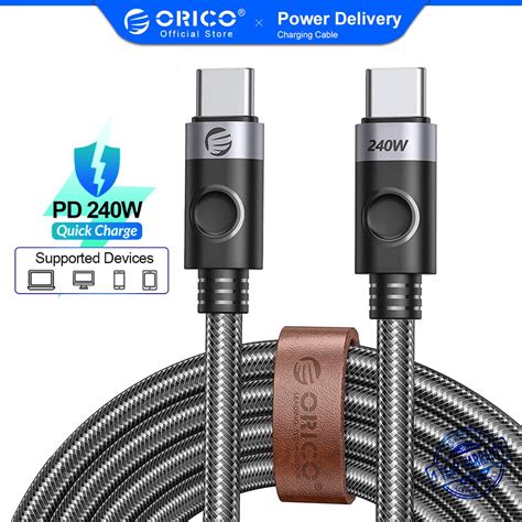 Cabo ORICO USB C Para 240W Carregamento Rápido Tipo 48V 5A De Nylon