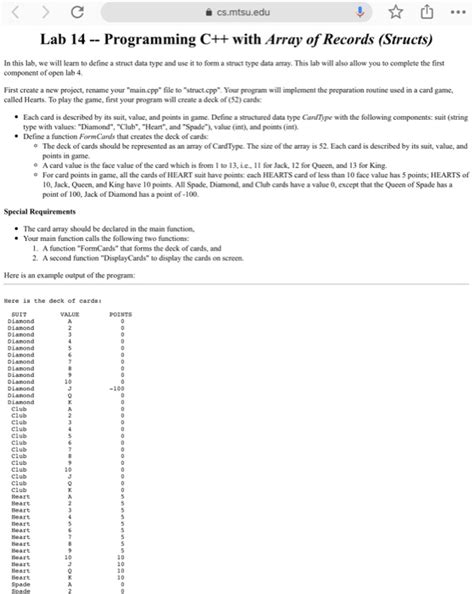 Solved Lab 14 Programming C Array Records Structs Lab Learm Define Struct Data Type Use Form