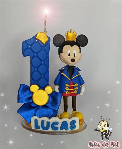 Topo de Bolo Biscuit Mickey Príncipe Elo7 Produtos Especiais