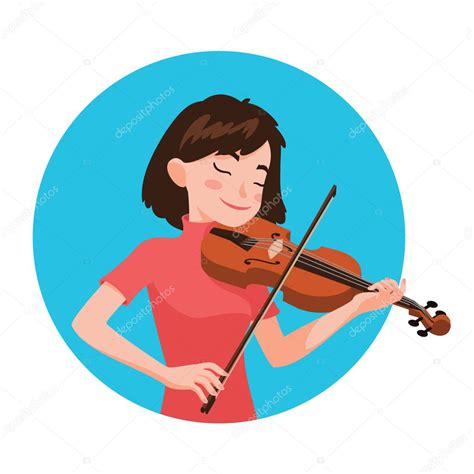 Músico Tocando El Violín Chica Violinista Se Inspira Para Tocar Un Instrumento Musical Clásico