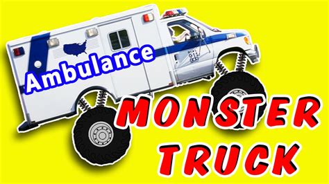 Ambulance Monster Trucks Racing On Road Stunts And Jumps Youtube