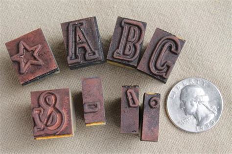 1940s or 50s vintage rubber stamp letters & numbers, fancy alphabet ...