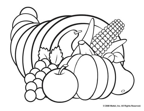 Blank Cornucopia Coloring Page Clip Art Library