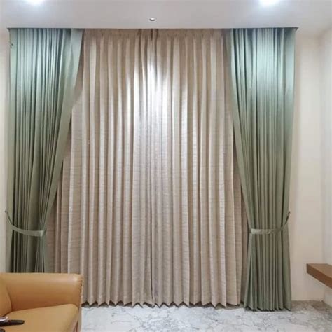 Beige And Green Plain Cotton Window Curtain At Rs Meter In Siliguri