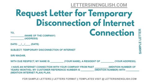 Request Letter For Temporary Disconnection Of Internet Connection YouTube