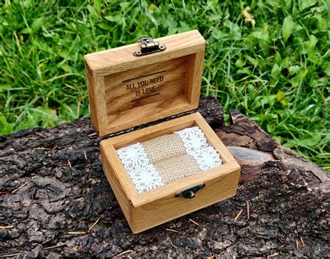 Wooden Wedding Ring Box Rustic Ring Box Custom Wedding Etsy