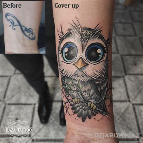 Tatua Sowa Cover Up Autor Studio Haza Tattoo Dziarownia Pl