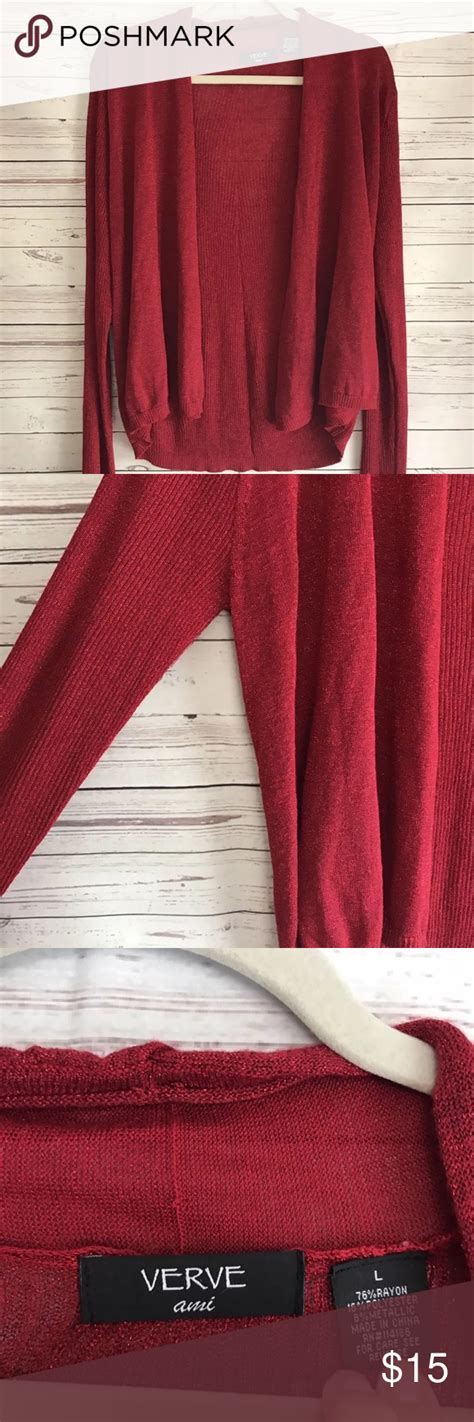 Verve Ami Red Sparkly Cardigan Women S Fashion